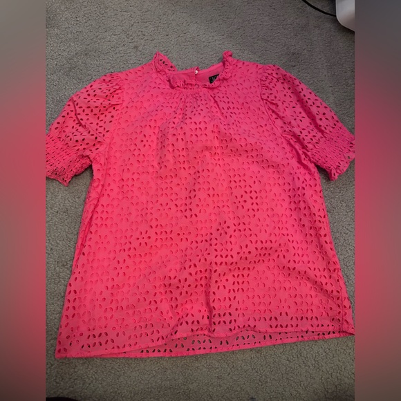 J. Crew Tops - J. Crew Fuchsia Eyelet Blouse